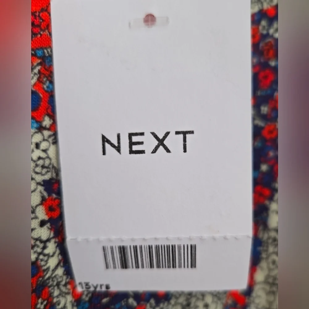 Next Girls Red White Blue Floral Print 100% Cotton 13 years
